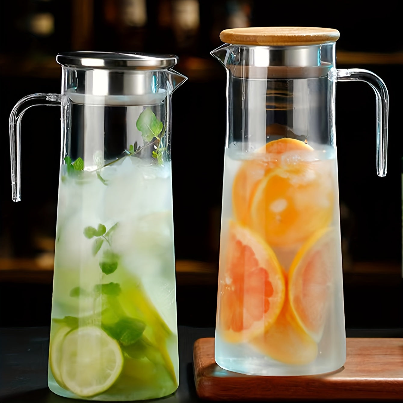 Glass Water Pitcher with Lid – Ideal for Juice, Bubble Tea, and Refreshing Summer Drinks