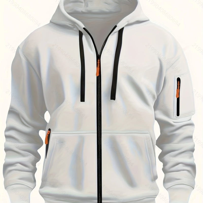 Men's zip-up hoodie with hood – Casual outdoor sweatshirt