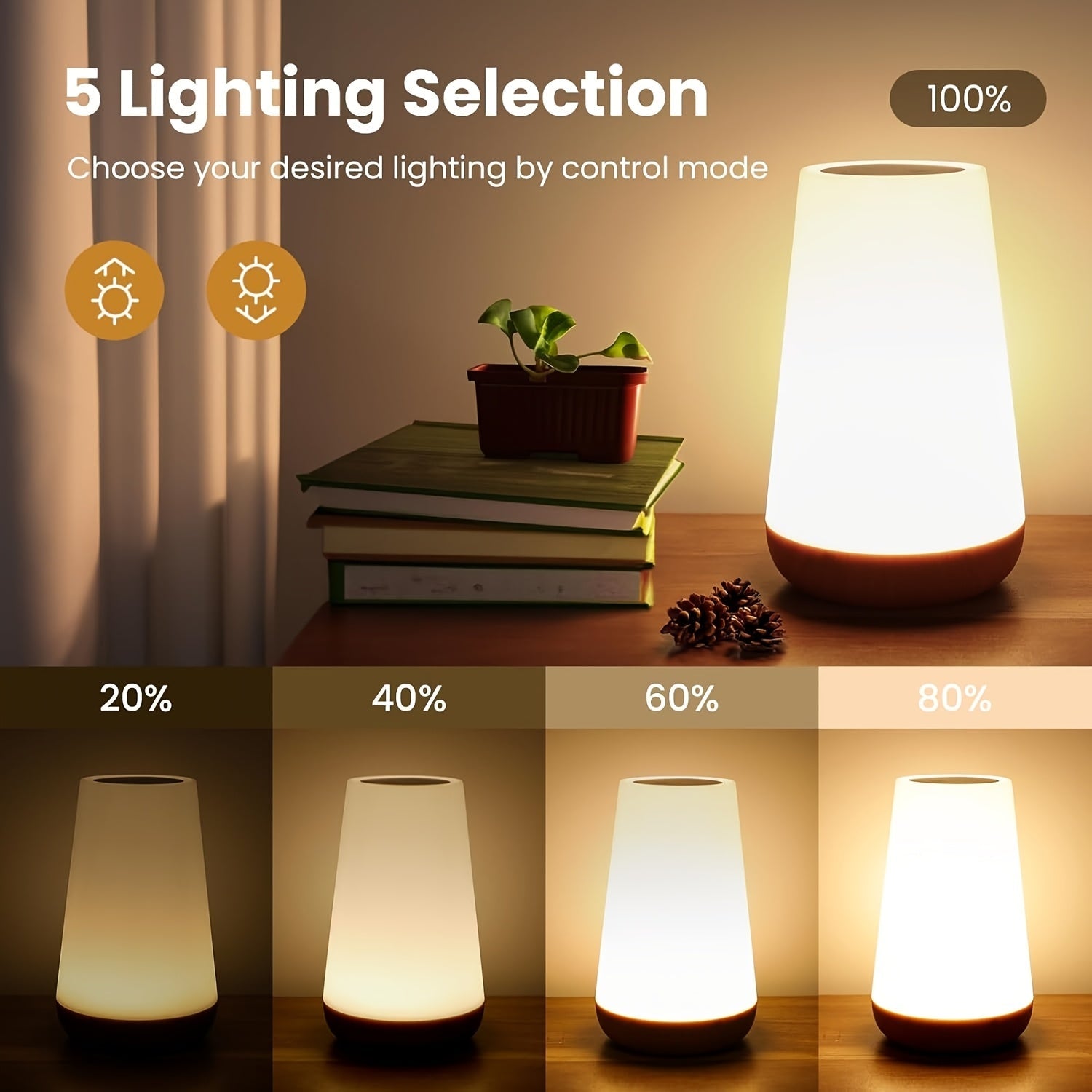 Dimmable Touch Lamp with 13 RGB Colors – Perfect for the Bedroom, Bedside Lamp, and Night Light