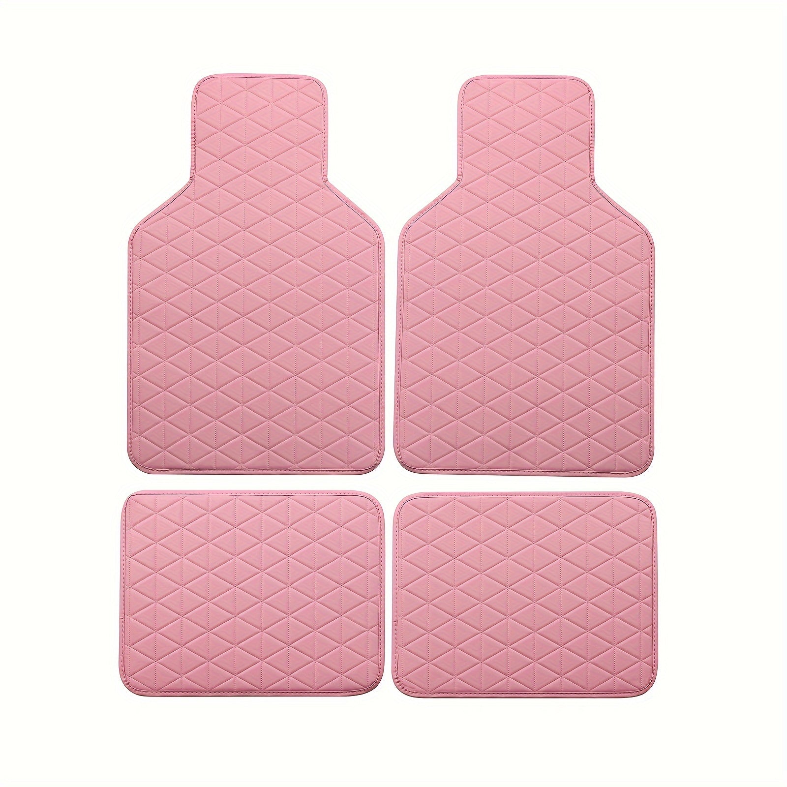 Set of 4 Waterproof PU Leather Floor Mats for Cars – Stylish and Durable