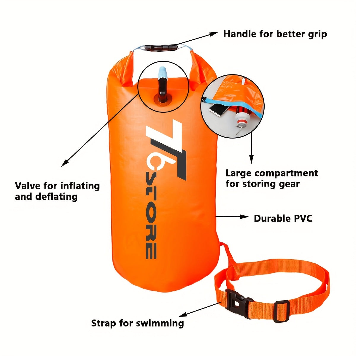 20L Waterproof Swim Buoy with Storage – Safe and Practical for Open Water Swimming