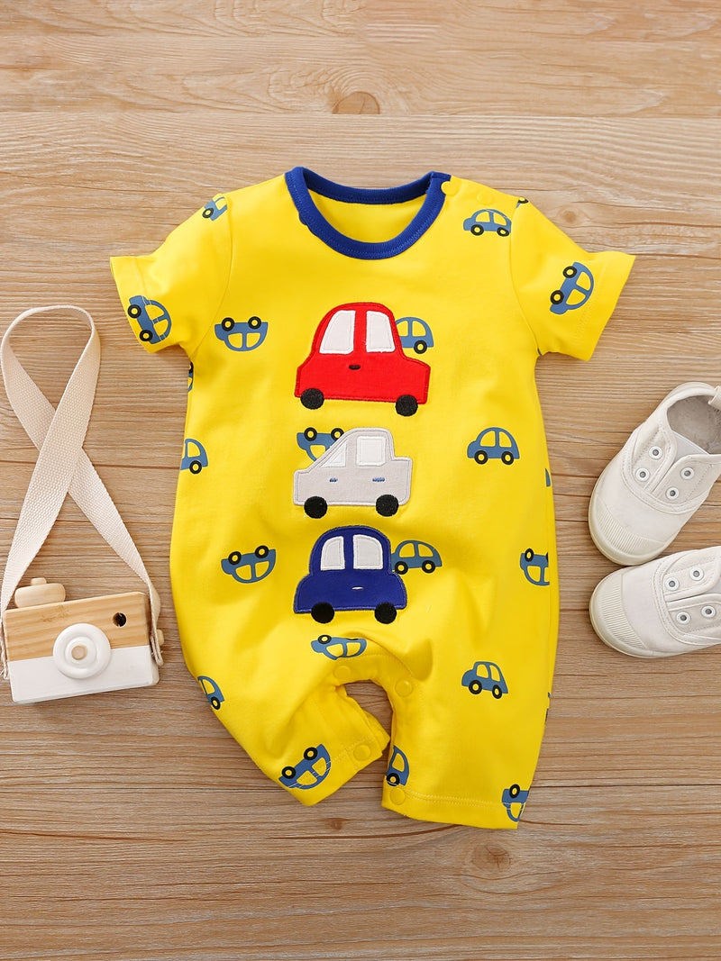 Playful Car Baby Romper for Babies – Perfect for Summer Adventures