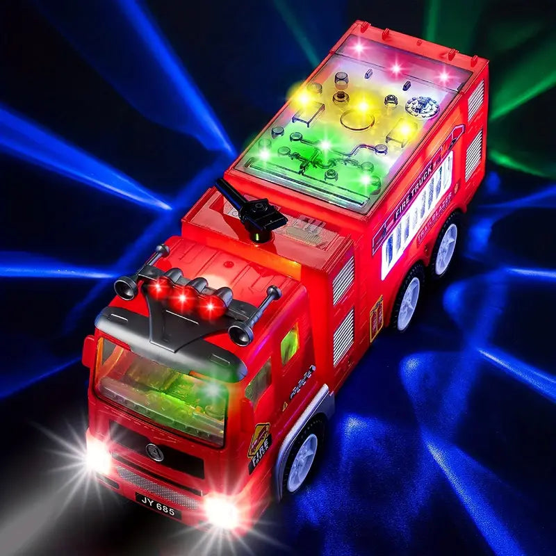 Flash Light-Up Fire Truck - Adventurous Toy for Children