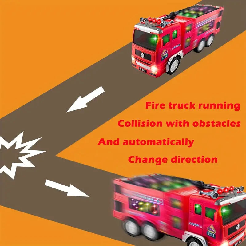 Flash Light-Up Fire Truck - Adventurous Toy for Children