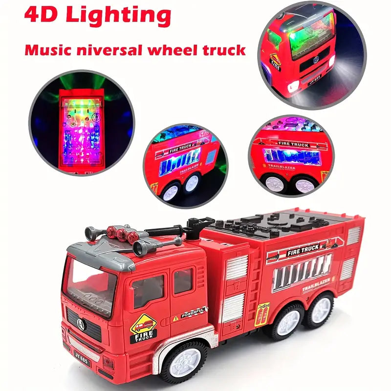Flash Light-Up Fire Truck - Adventurous Toy for Children
