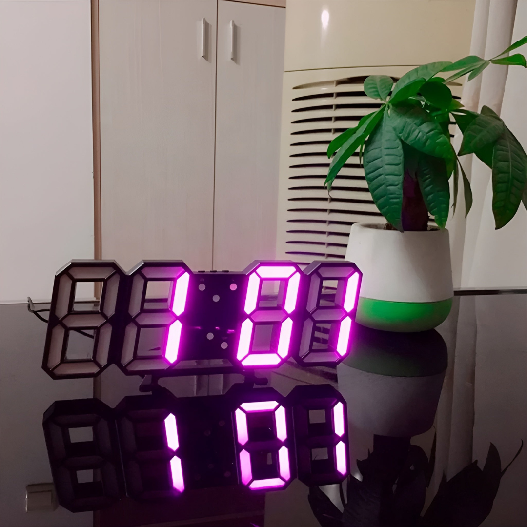 Futuristic LED Wall Clock – Minimalist Design with Smart Time Display