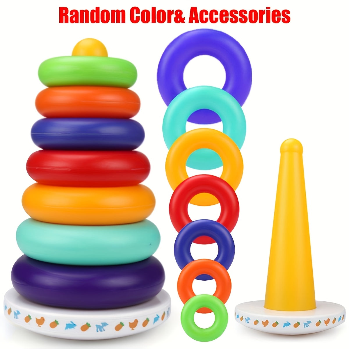 Educational Colorful Rainbow Stacking Tower – Enhance Color Recognition and Motor Skills