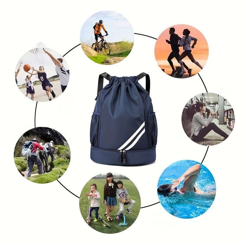 Sporty Drawstring Backpack - Spacious and versatile for any activity
