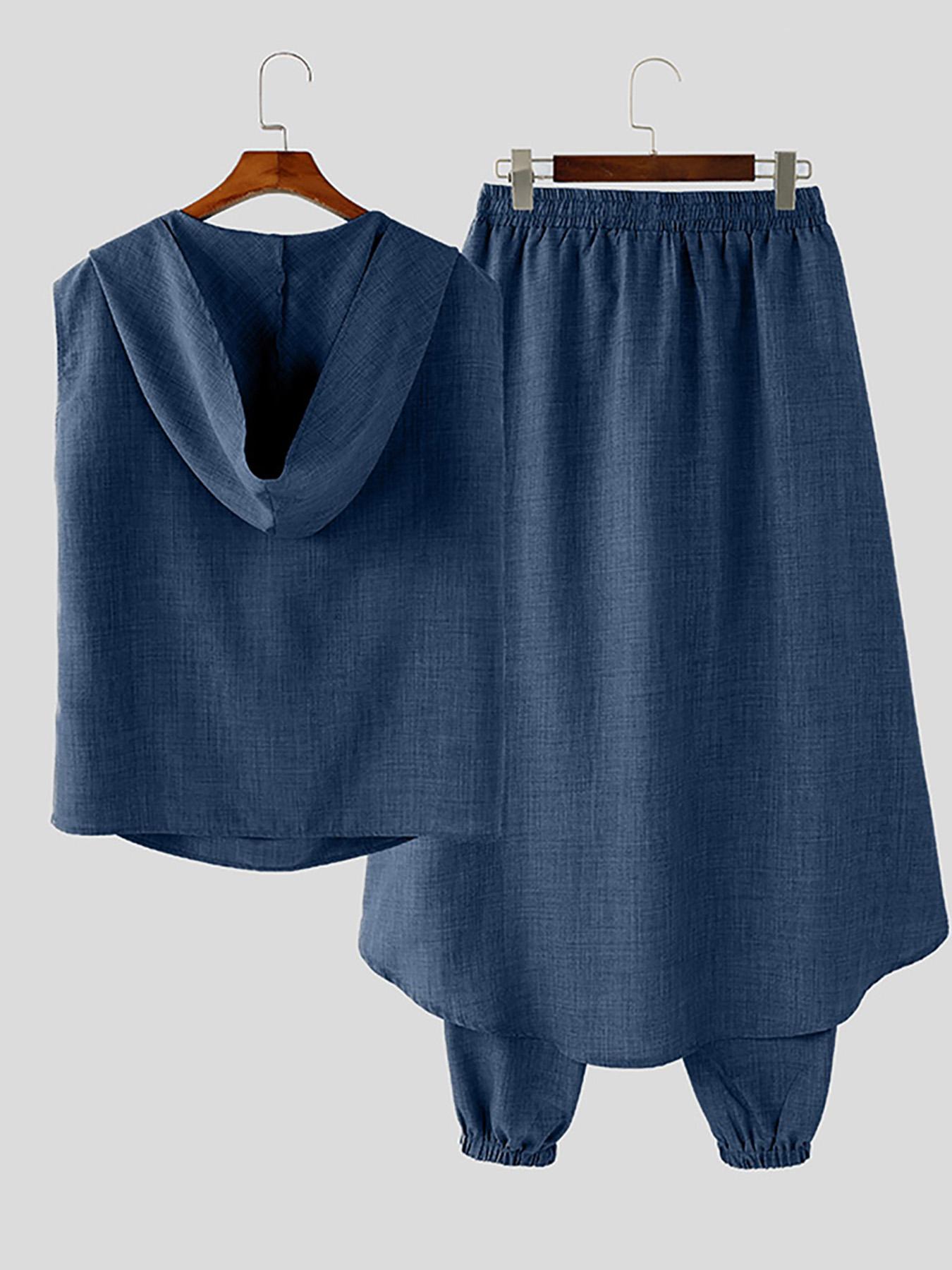 Cool Mid-Length Men's Set – Sleeveless Vest and Baggy Pants
