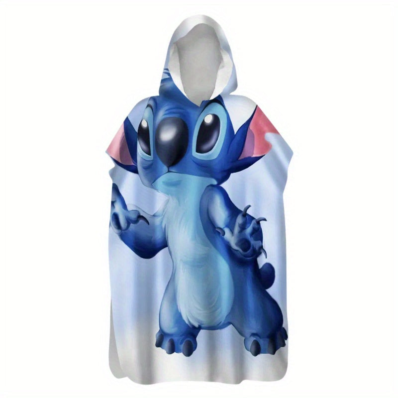 Stitch Microfiber Bath Cape with Hood – Quick-Drying and Suitable for Indoor and Outdoor Use