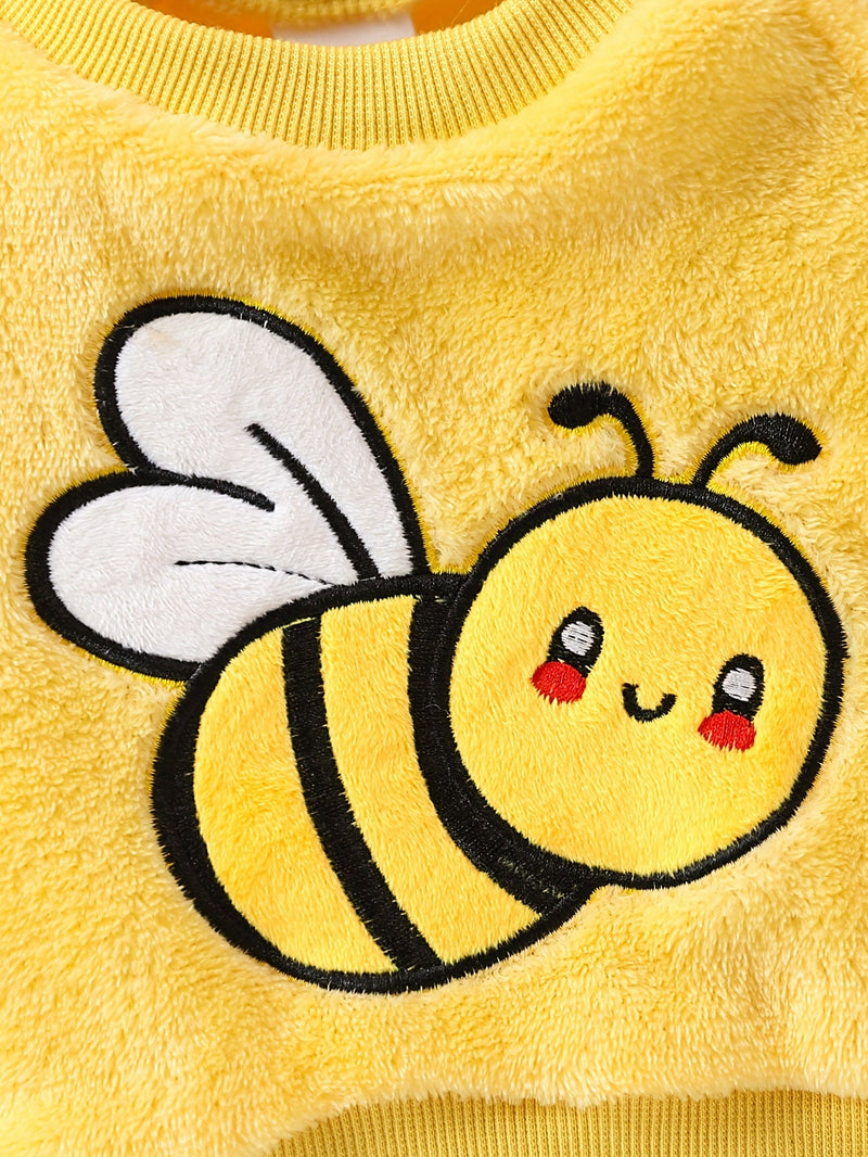 3-Piece Baby Girls Flannel Set – Ideal for Cold Autumn and Winter Days