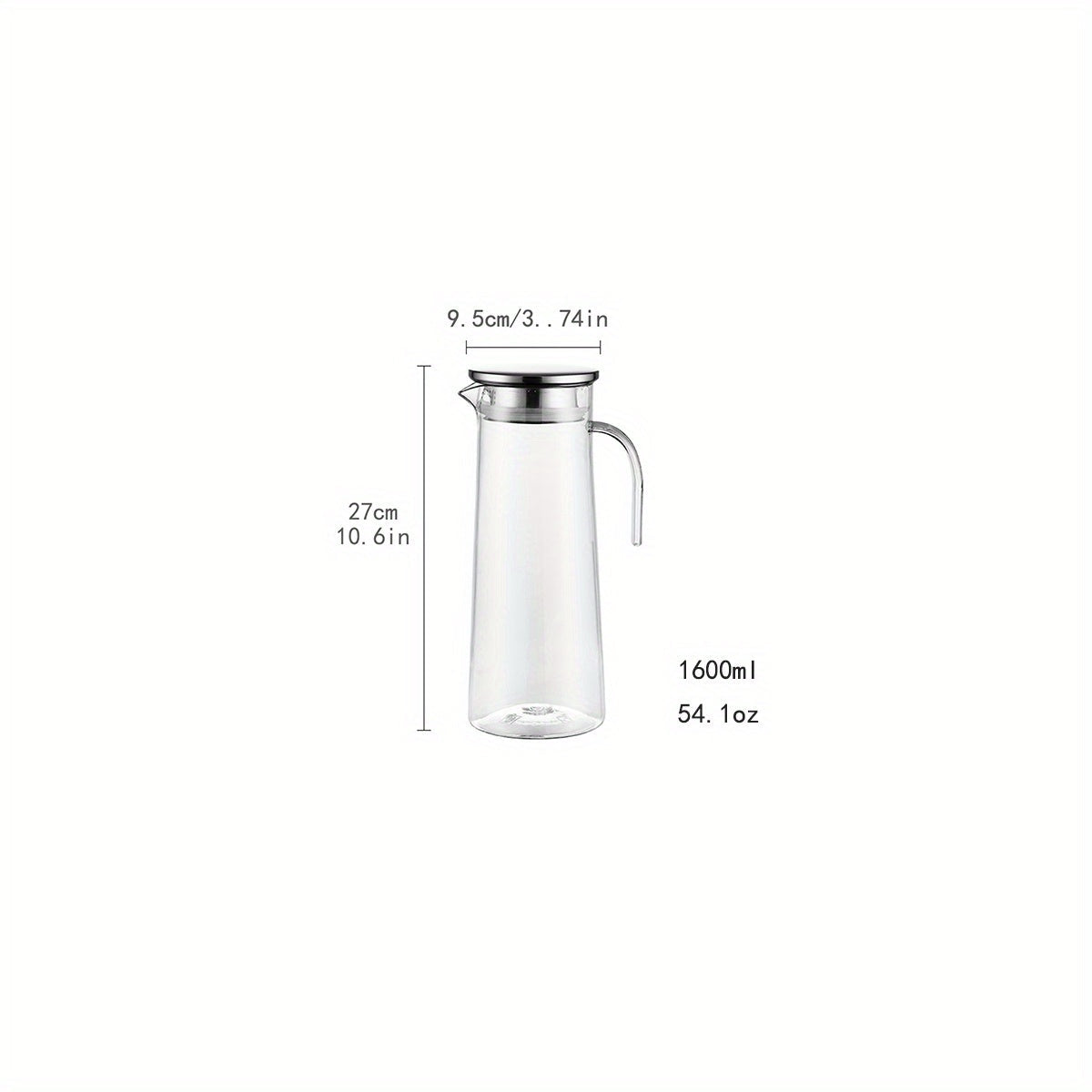 Glass Water Pitcher with Lid – Ideal for Juice, Bubble Tea, and Refreshing Summer Drinks