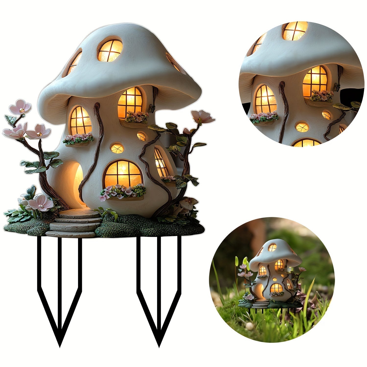 Enchanting Christmas Cottage Garden Statue - A Magical Atmosphere for Your Garden