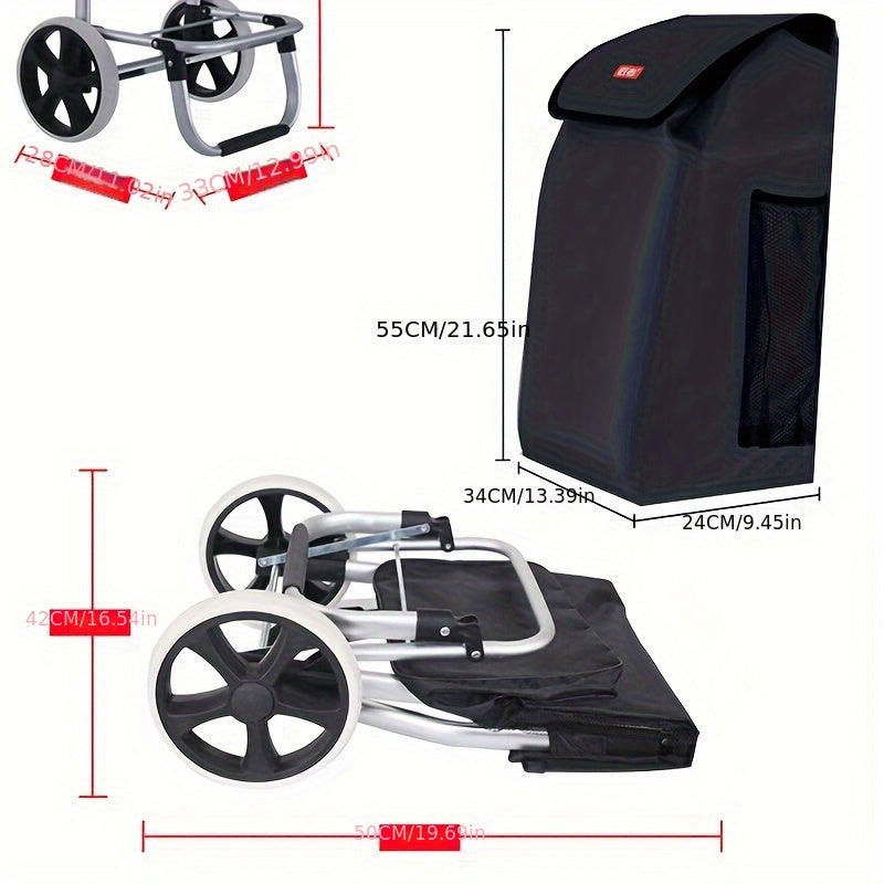 Portable Shopping Cart – Foldable with Removable Bag and Telescopic Handle