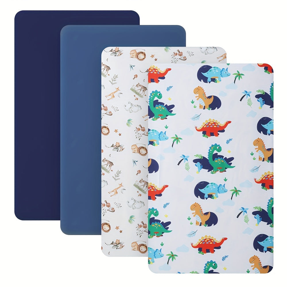 Soft Animal Print Crib Sheets – 4-Piece Set for Comfort and Style in the Nursery