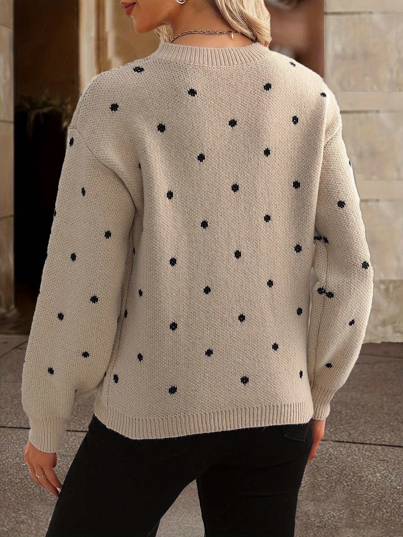 Zara Polka Dot Sweater - Casual and Stylish for Women in Autumn and Winter