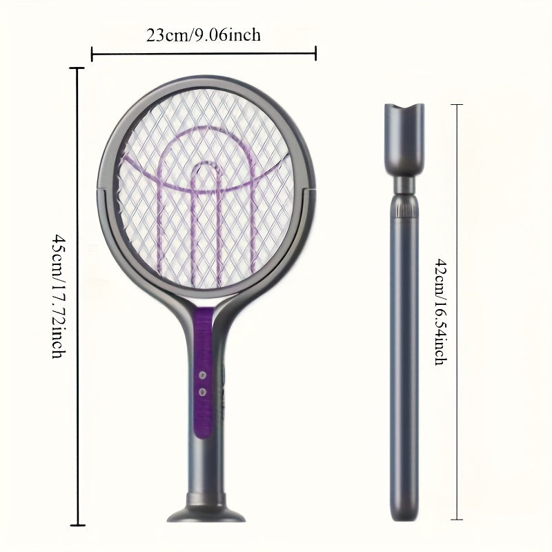 Foldable Electric Mosquito Swatter – Rechargeable with Extendable Pole