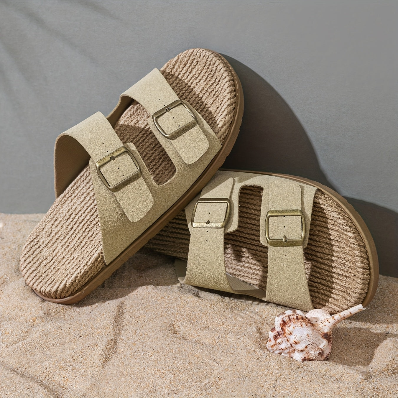 Comfortable Men's Slides with Double Buckle – Practical and Stylish for Indoor and Outdoor Use