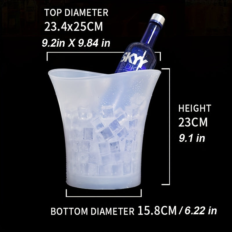 5L LED Illuminated Ice Cube Pail - Perfect for Champagne and Beer