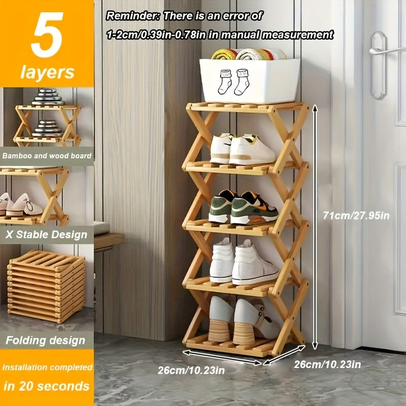 Smart Bamboo Shoe Rack – Compact and Practical for Any Entryway