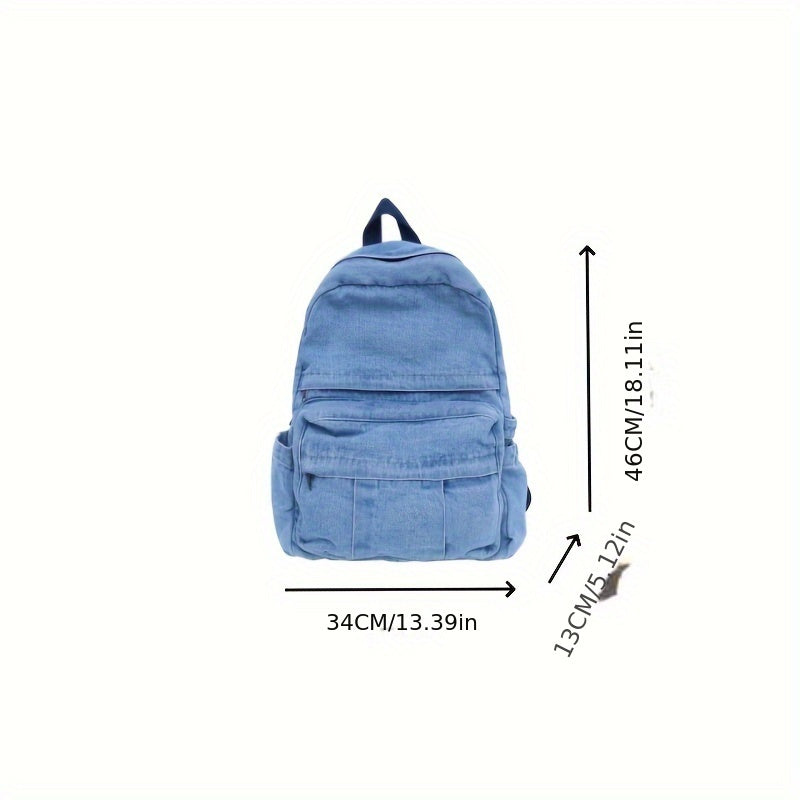 Denim Casual Backpack – Trendy and Versatile Bag for Men and Women