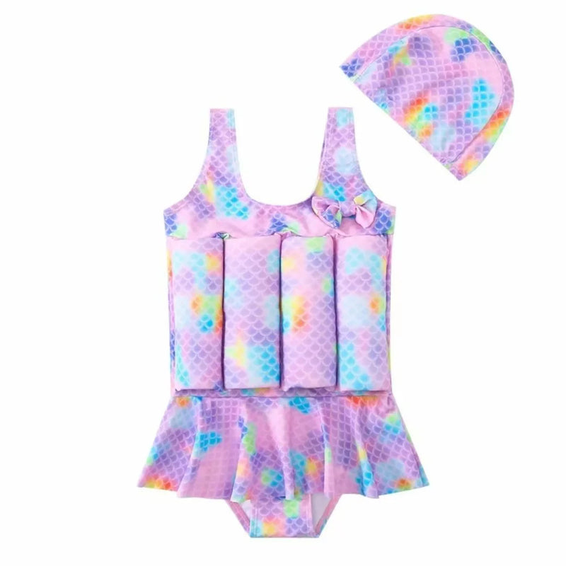 Girls' Swimsuit with Floatation and Skirt – Safe Swimming Fun