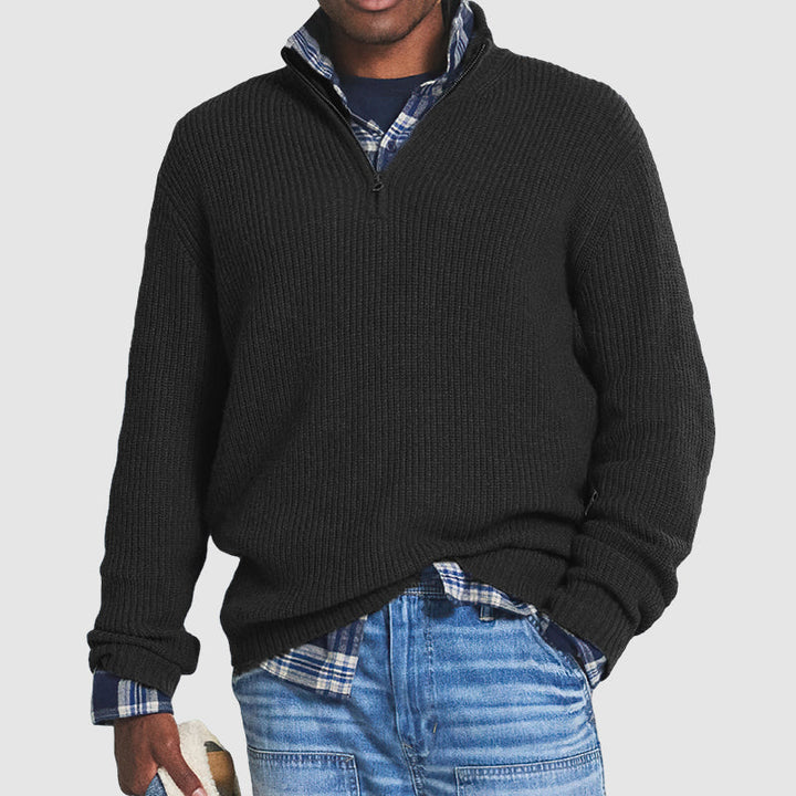 Men's Jumper with Zip Collar – Luxurious and Comfortable Cashmere