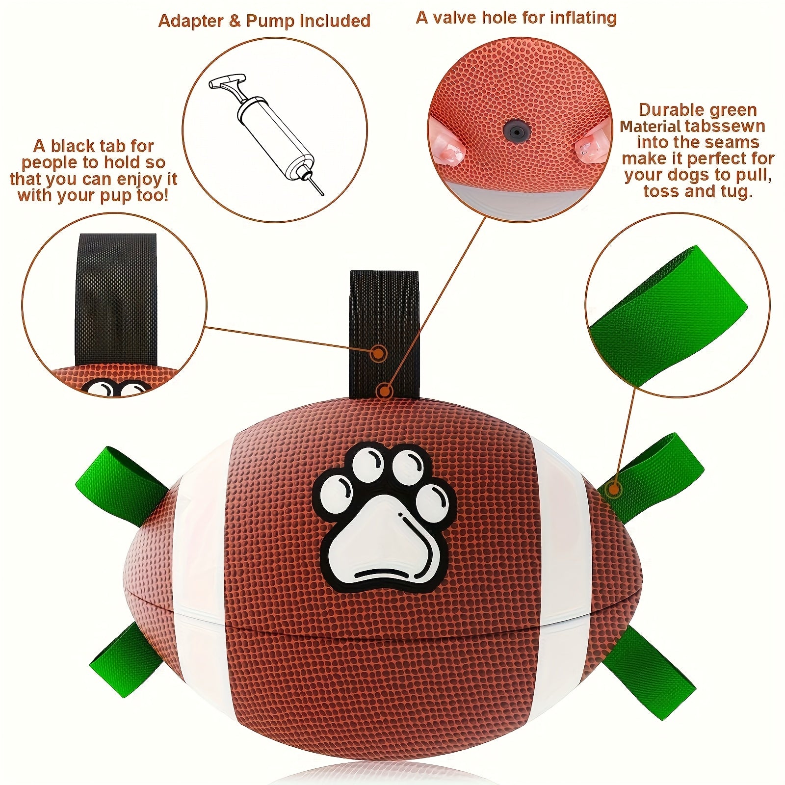 Paw-Perfect Play Football – Durable Rubber Interactive Dog Toy