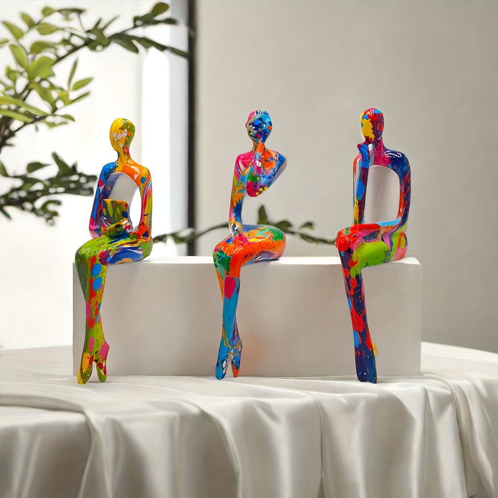 Color Explosion Art Figures Set - For a Bold and Creative Interior Look