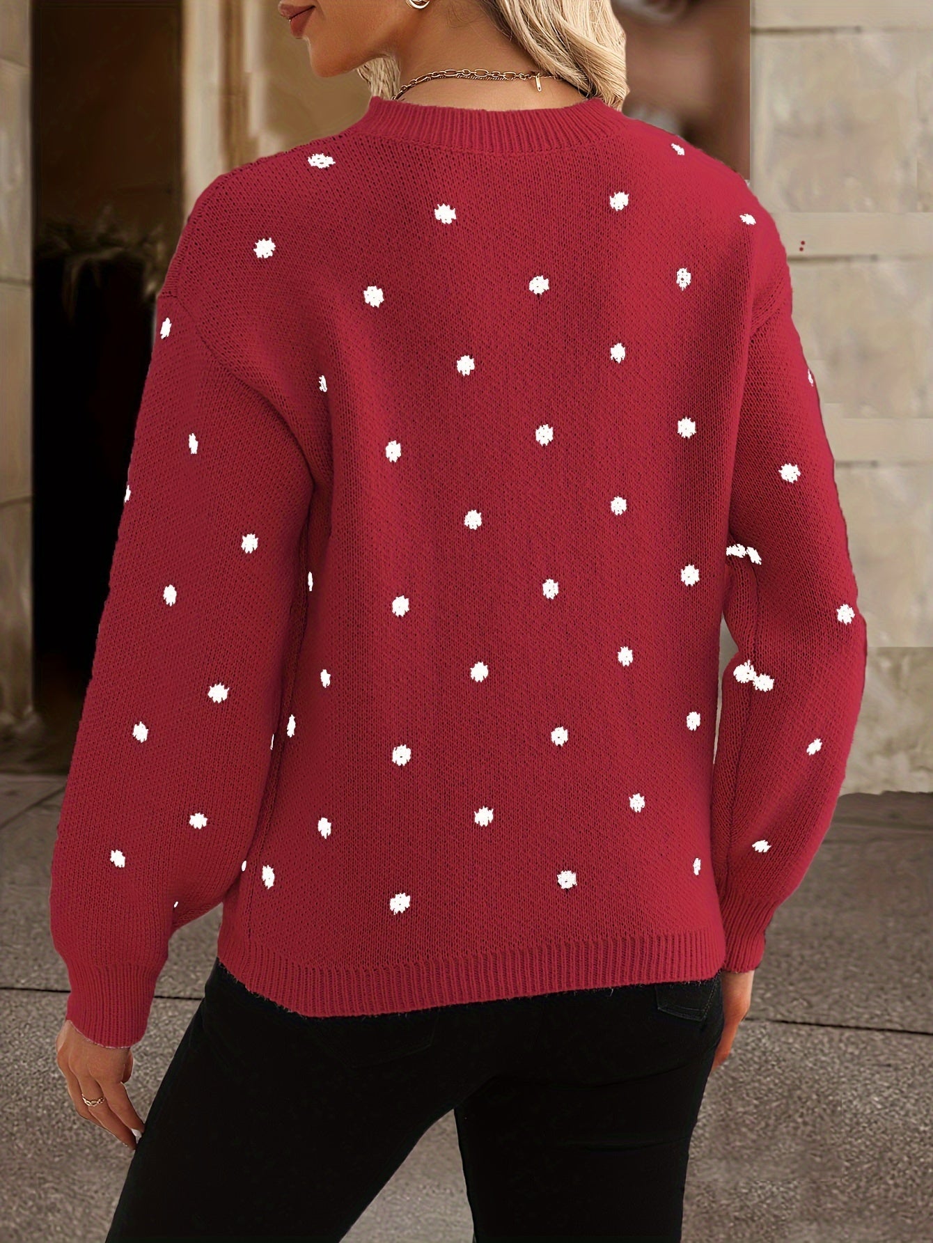 Zara Polka Dot Sweater - Casual and Stylish for Women in Autumn and Winter