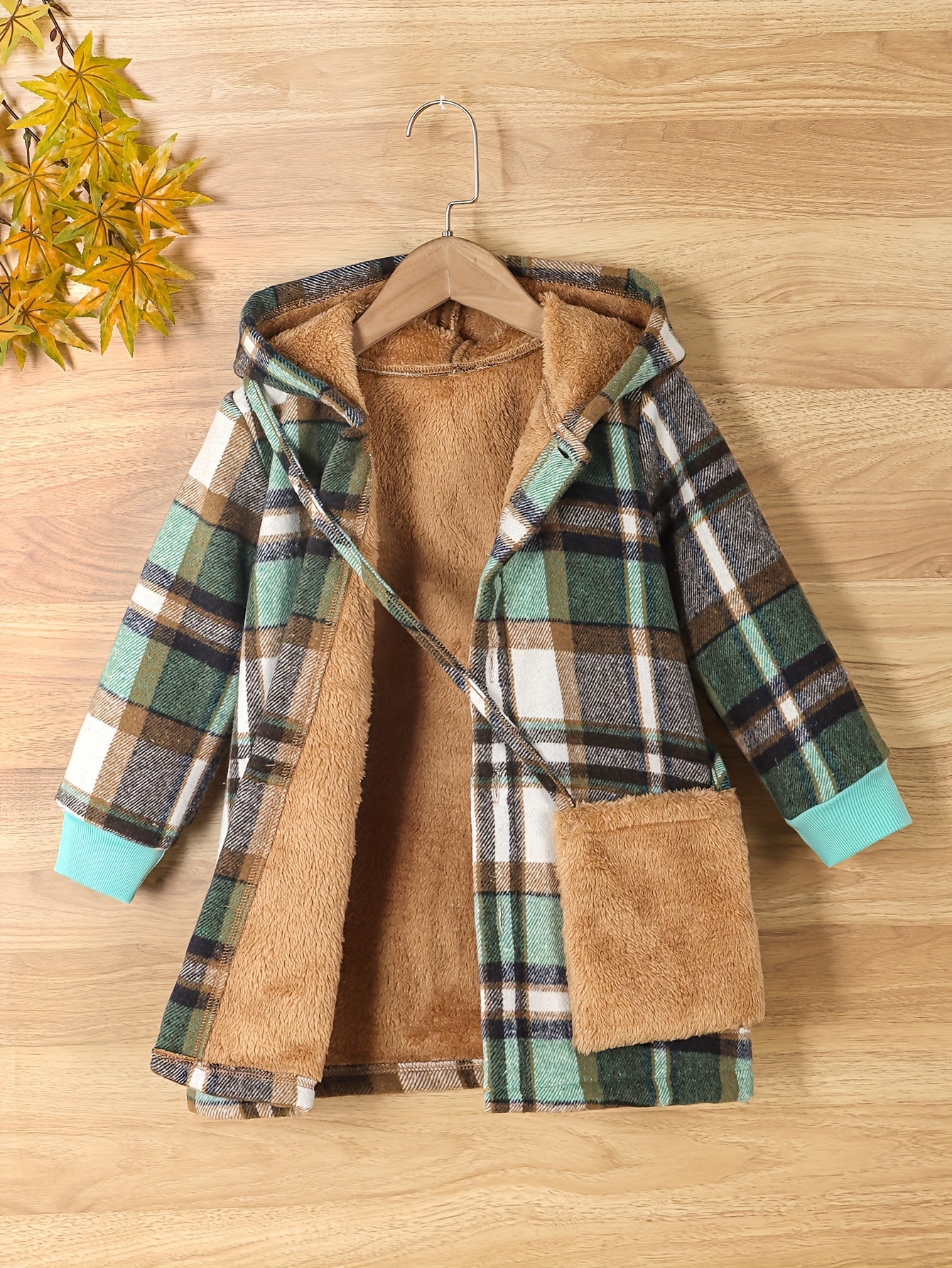 Fleur Fleece Checked Jacket for Kids - Warm and Stylish for Winter