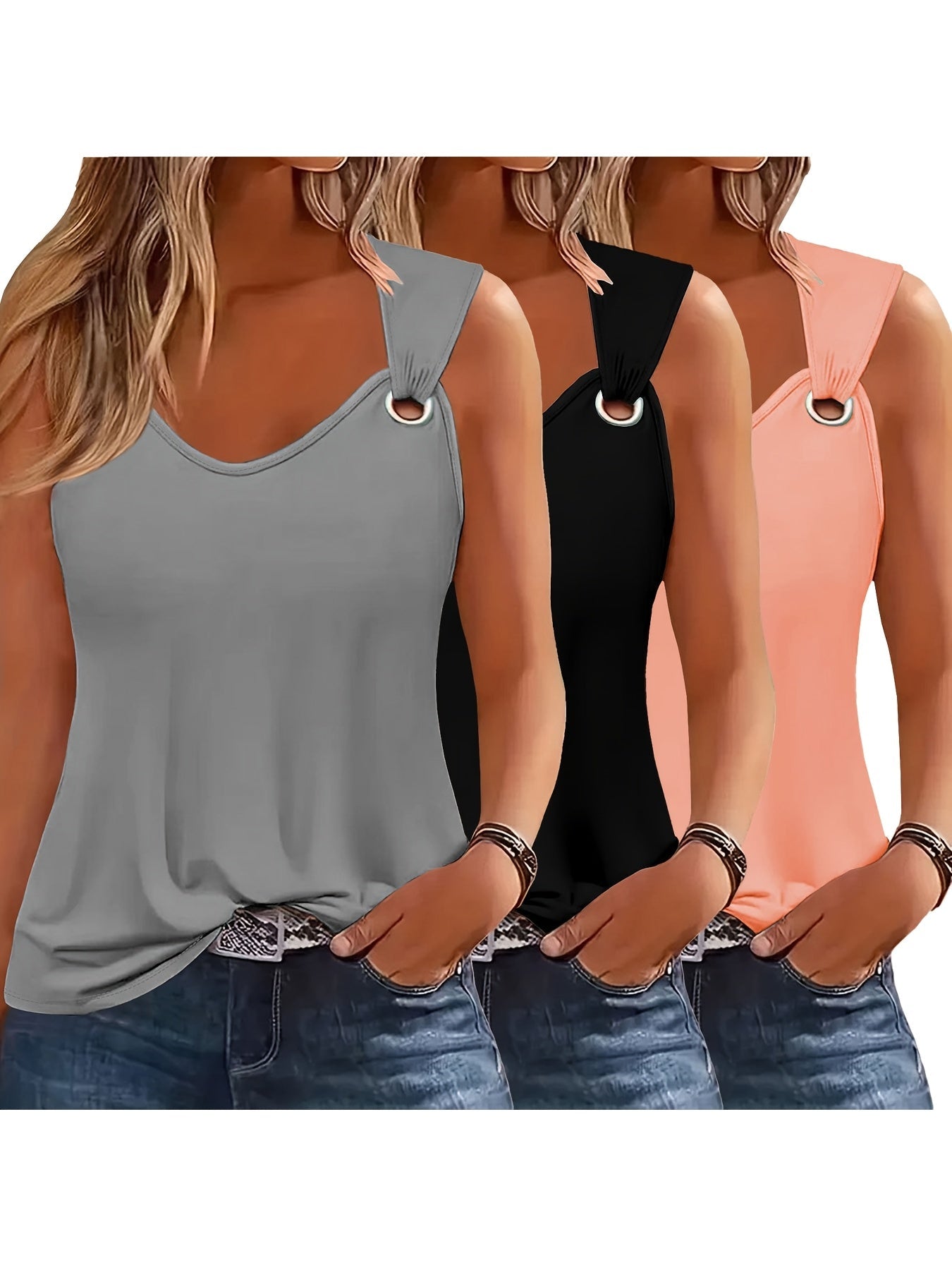 Ladies Tank Tops 3-Pack – Summer Ready and Loose Fit