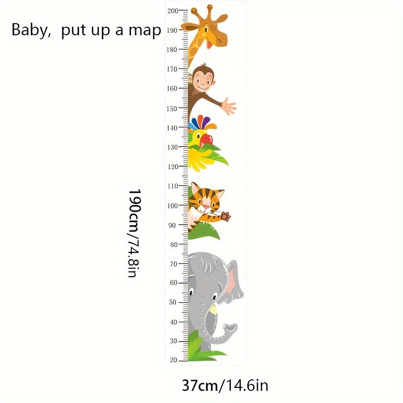 Animal Growth Chart Wall Stickers - Playful Measurement for Kids