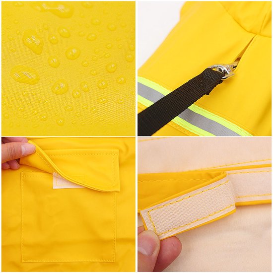 PupJoy - Reflective Dog Rain Jacket + Hood - Safe Night Walk