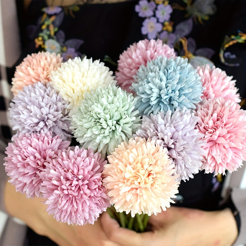 Set of 5 Artificial Chrysanthemum Flowers – Realistic Floral Arrangements for Weddings and Home Decor