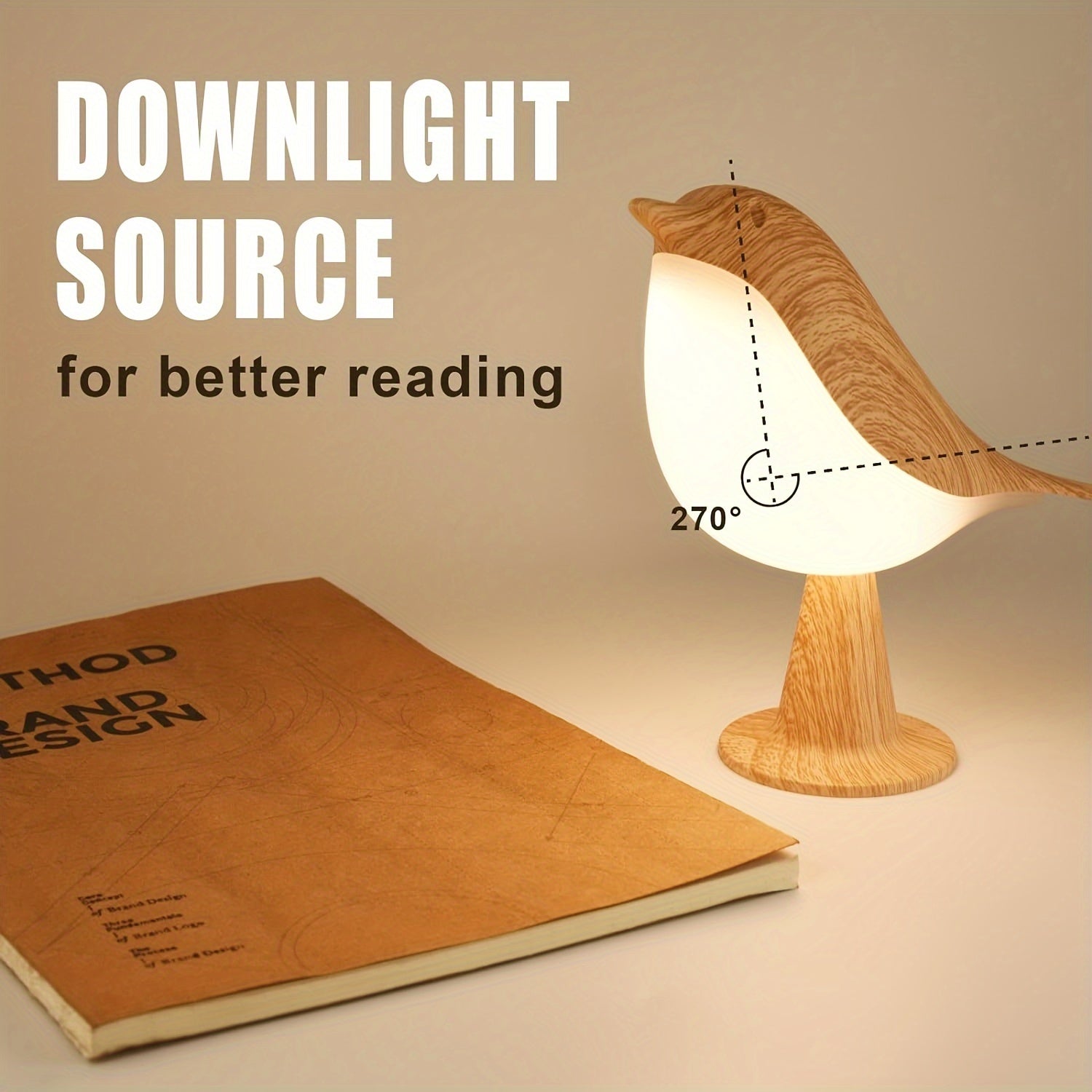 LED Bird Lamp with Aroma Diffuser – USB Rechargeable Night Light and Reading Lamp with 3 Color Temperatures