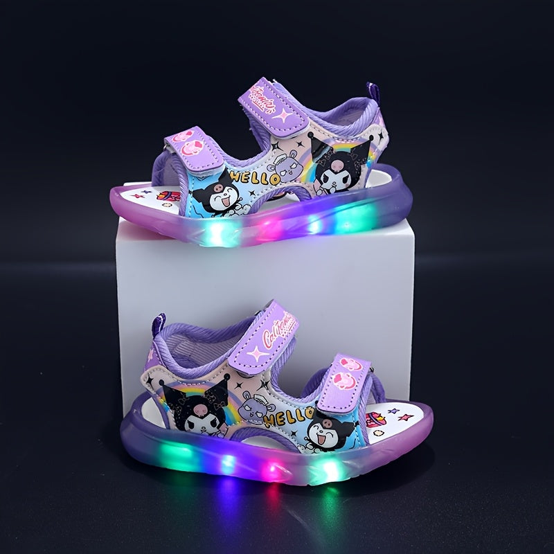 Sanrio Girls' Light-Up Sandals – Kawaii Cartoon Princess Sandals for Summer