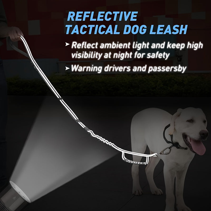 Adjustable Bungee Dog Leash – Shock Absorbing and Reflective for Large Dogs