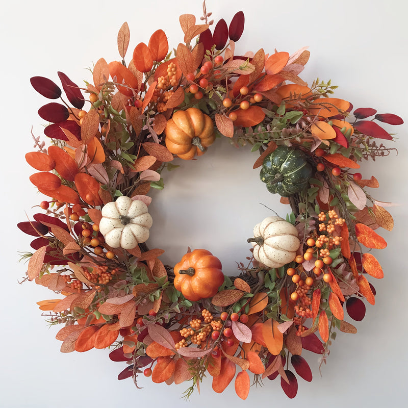 Autumn Wreath with Pumpkins – Warm Atmosphere for Indoors and Outdoors