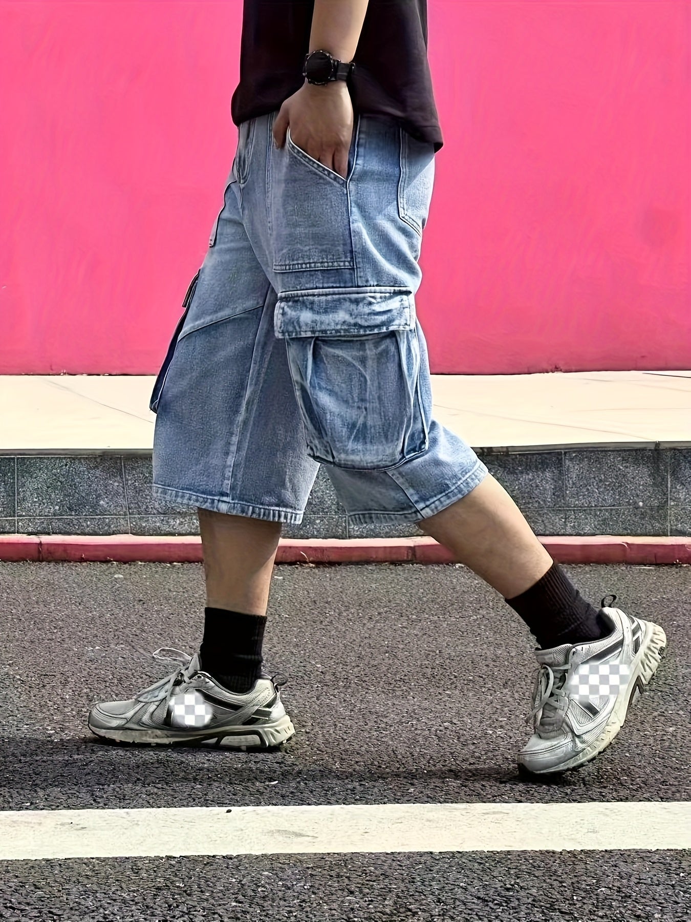 Casual Men's Denim Cargo Shorts – Robust and Practical for Daily Use