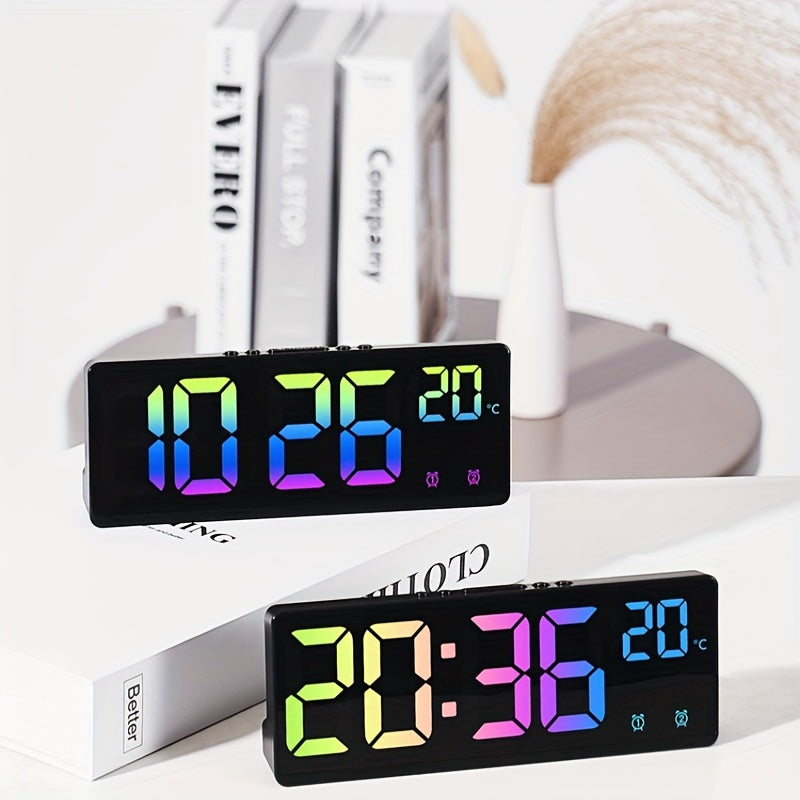 RGB Digital Alarm Clock – Voice-Controlled, Dual Alarm, and Temperature Display