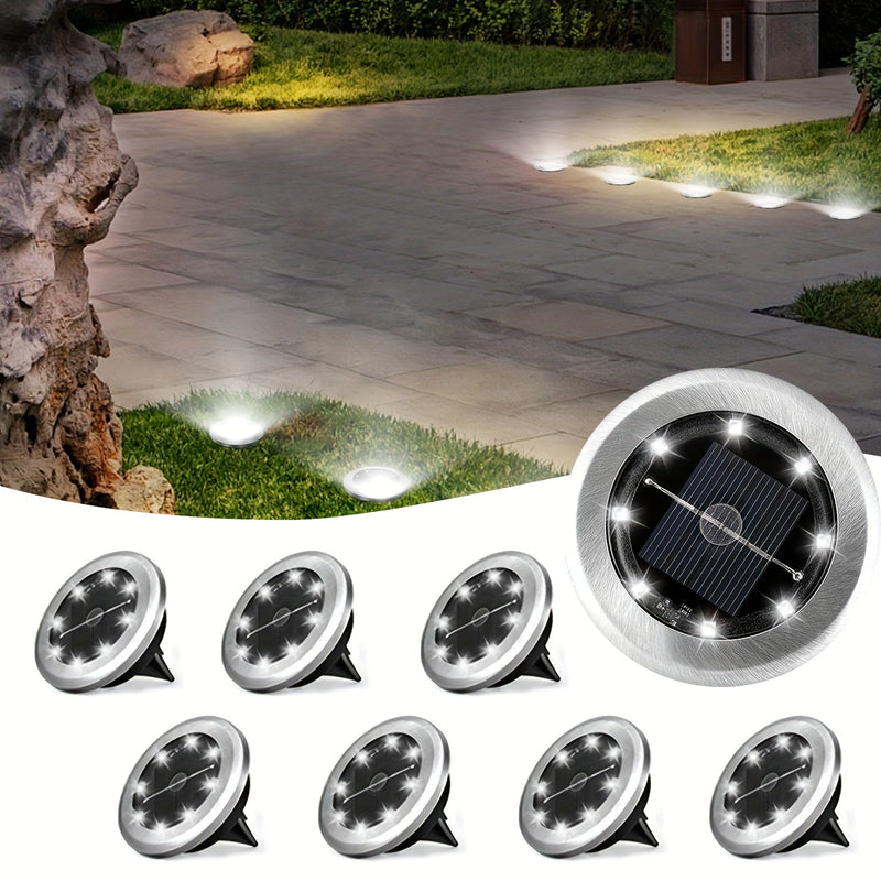 Solar Ground Spot Lighting – Geometric Stainless Steel Design for Gardens and Paths