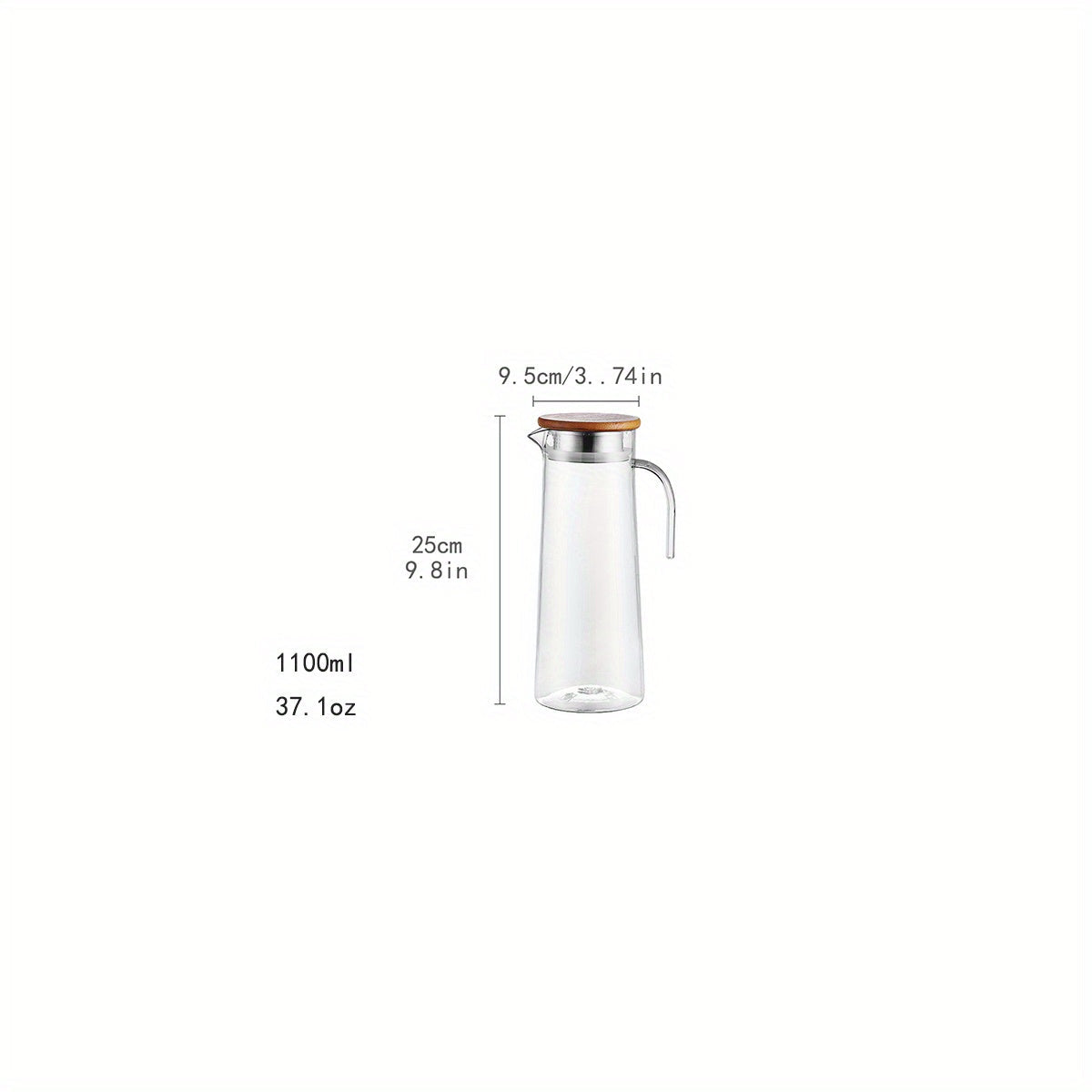 Glass Water Pitcher with Lid – Ideal for Juice, Bubble Tea, and Refreshing Summer Drinks