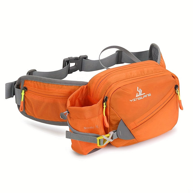 Versatile Running Waist Bag with Water Bottle Holder – Durable Nylon with Zippers for Hiking and Marathons