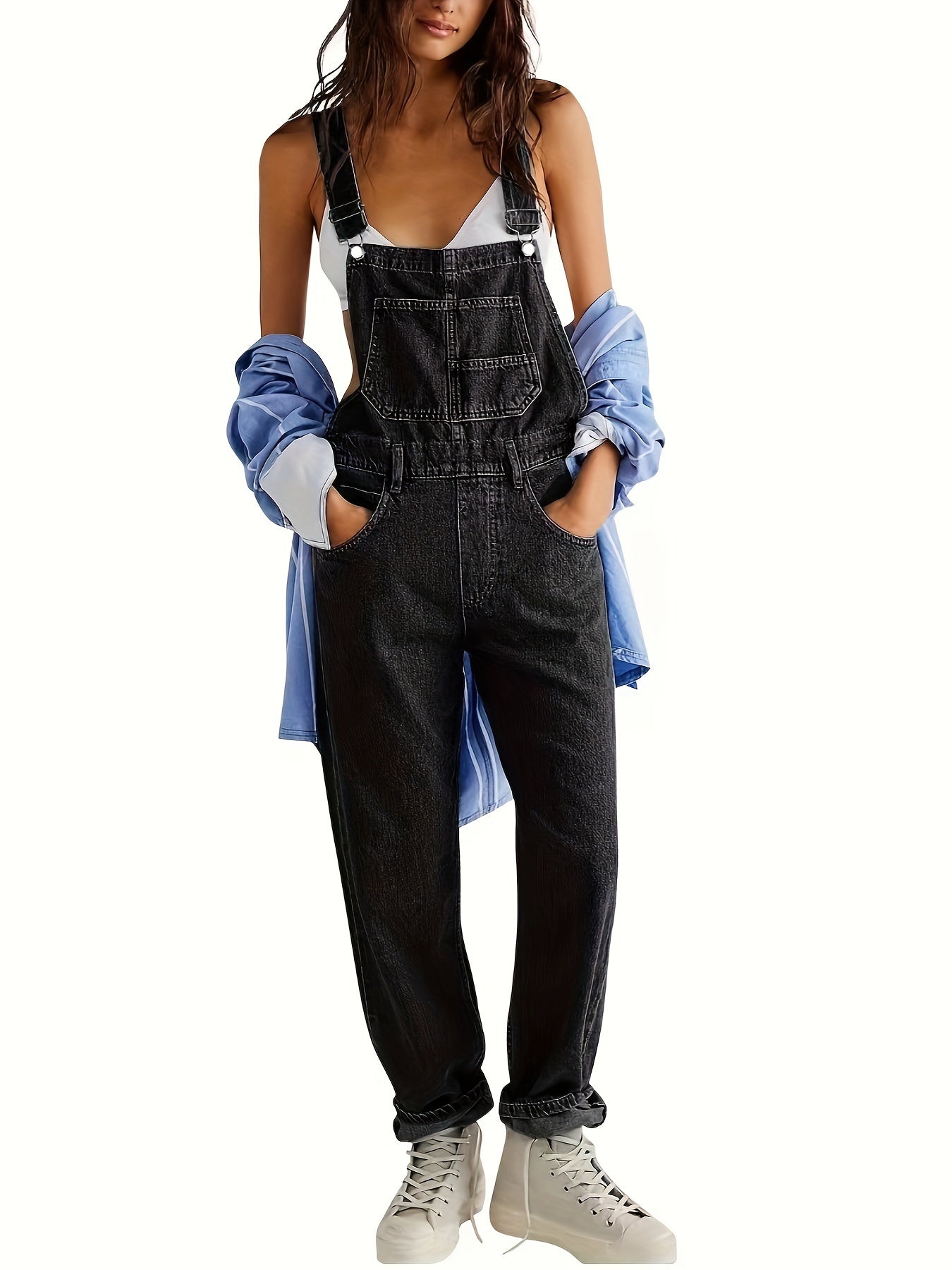 Trendy Denim Women's Jumpsuit – Casual and Stylish for Spring, Summer, and Autumn