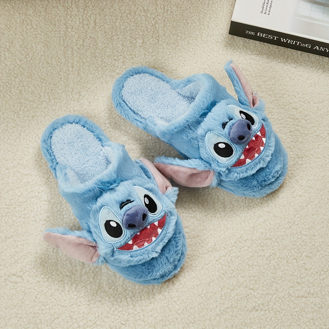 Disney Stitch Plush Slippers – Soft and Warm House Slippers for Cold Days
