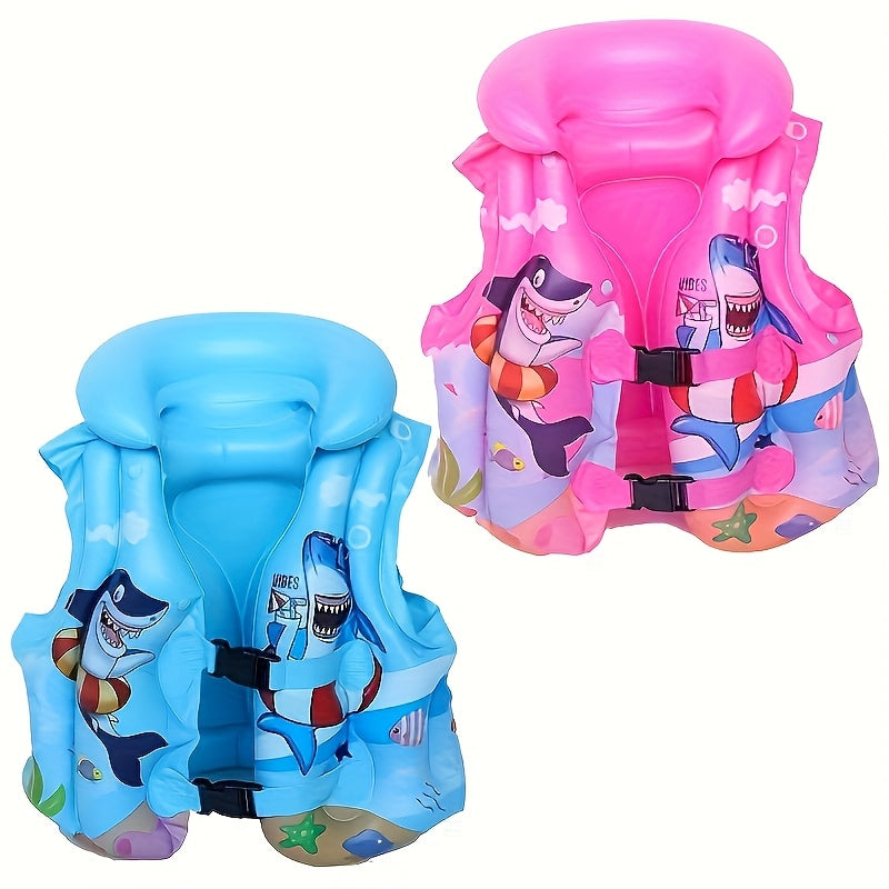 Children's Swim Vest with Shark Print – Comfortable & Safe for Swimming Fun in the Water
