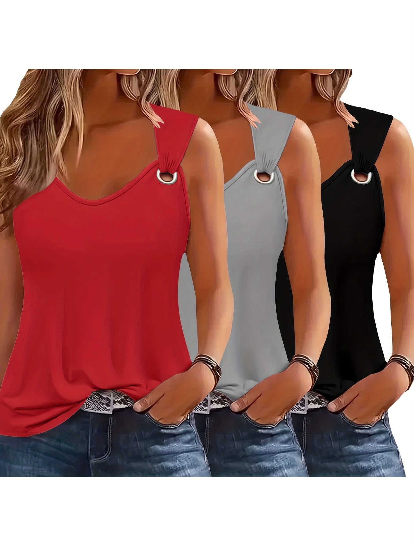 Ladies Tank Tops 3-Pack – Summer Ready and Loose Fit