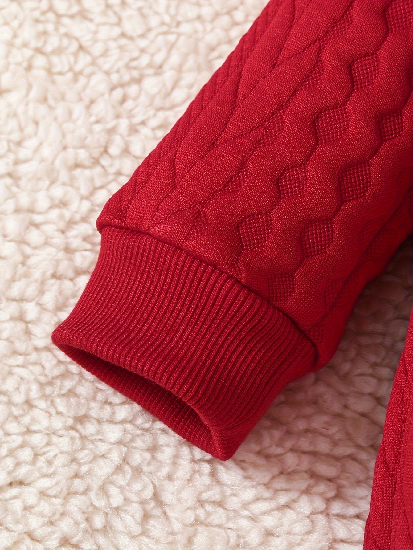 Luna Baby Romper – Cute Red Quilted Onesie with Bows for Winter
