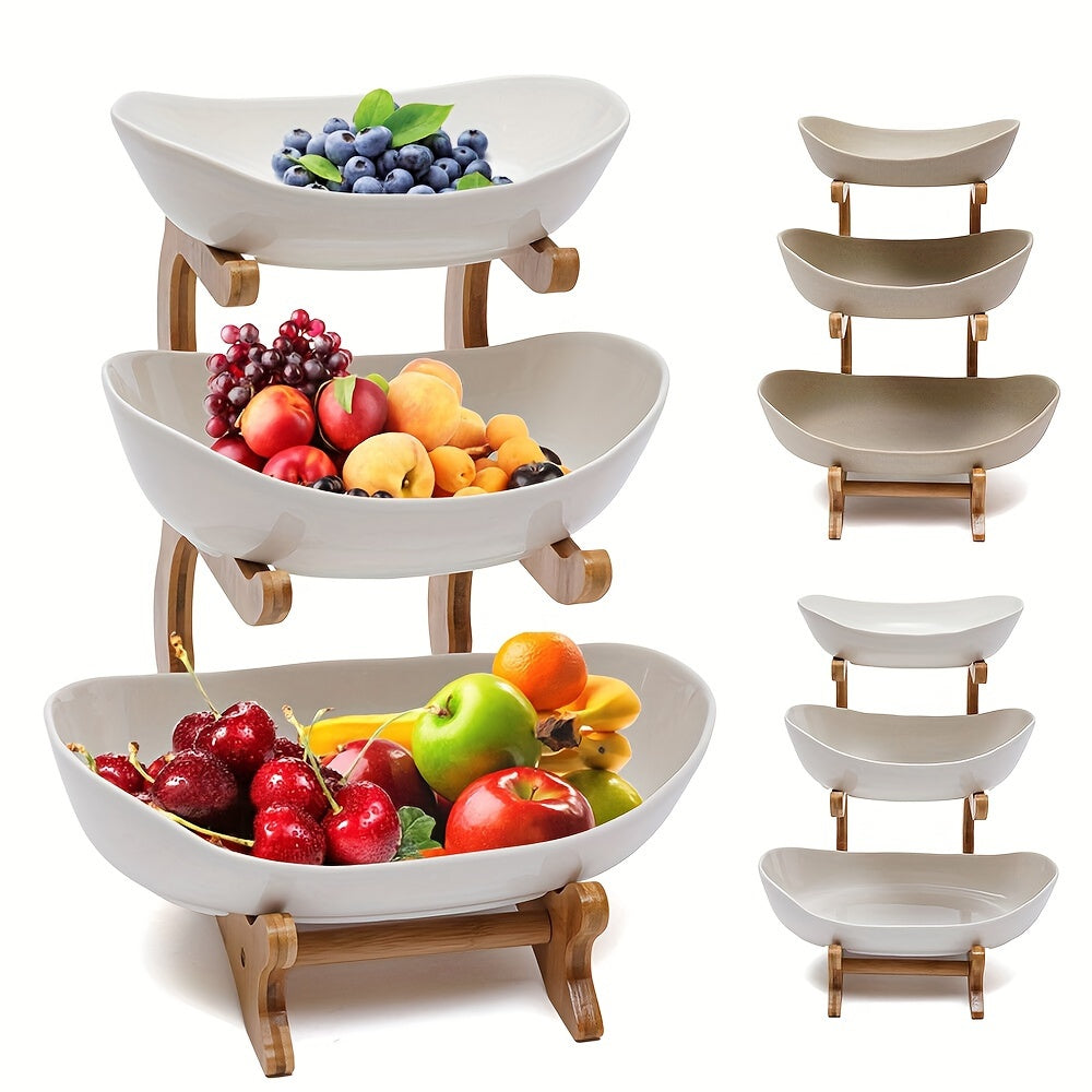 NatureStack 3-Tier Fruit Bowl – Spatial and Functional